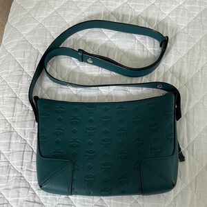 MCM Green Crossbody Bag with Geometric Design
